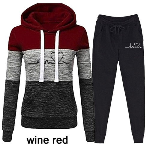 Casual Tracksuit Women Two Piece Hoodie