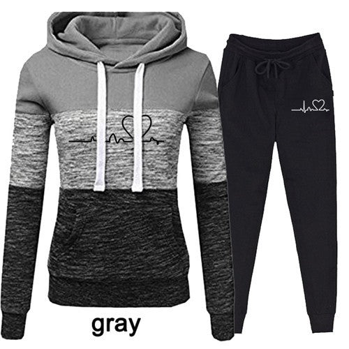 Casual Tracksuit Women Two Piece Hoodie