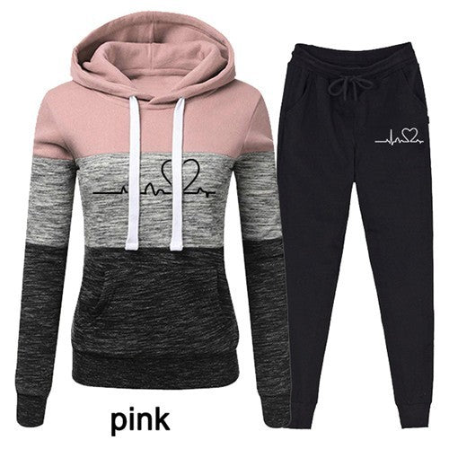 Casual Tracksuit Women Two Piece Hoodie