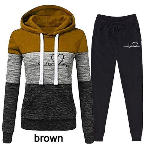 Casual Tracksuit Women Two Piece Hoodie