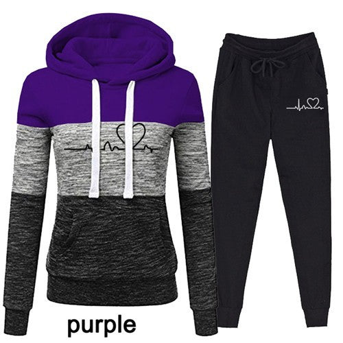 Casual Tracksuit Women Two Piece Hoodie